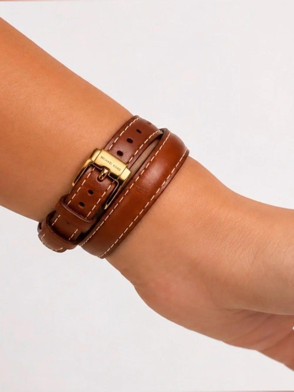 Michael Kors Cross Leather Strap Watch
